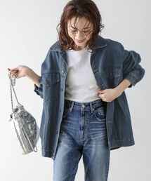 Ritzy（リッツィー）の「ビッグシルエットデニムジャケット（ノーカラーコート）」