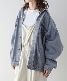 Ritzy（リッツィー）の「ビッグシルエットデニムジャケット（ノーカラーコート）」