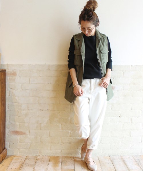 FRAMeWORK（フレームワーク）の「ワークベスト◆（その他アウター・レディース・カーキ・36/38）」の20枚目の写真