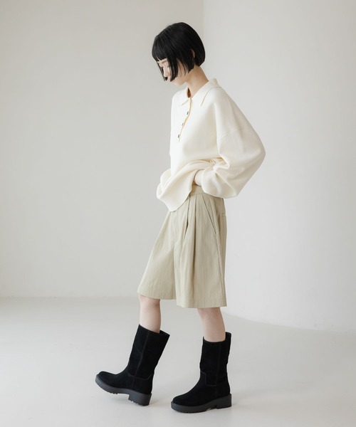 LOWRYS FARM（ローリーズファーム）の「Ｃ／Ｎハーフパンツ 639542（その他パンツ・レディース・ベージュ/ネイビー・FREE）」の7枚目の写真