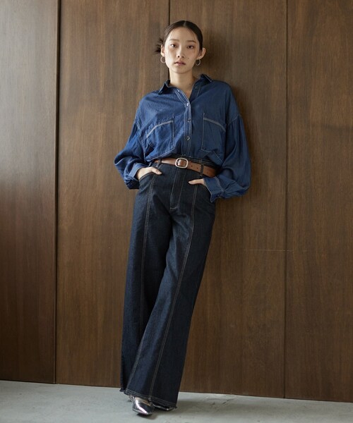 GALLEST(ギャレスト)の「レザーナローベルト(ベルト・レディース・ダークブラウン/ブラック・00)」の4枚目の写真