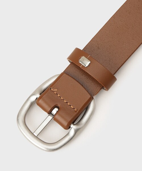 GALLEST(ギャレスト)の「レザーナローベルト(ベルト・レディース・ダークブラウン/ブラック・00)」の7枚目の写真