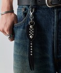 CALEE（キャリー）の「CALEE/キャリー STUDS LEATHERS SHORT KEY RING