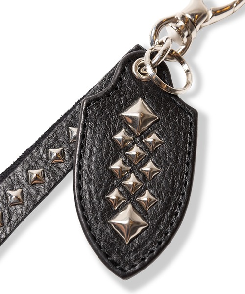 CALEE（キャリー）の「CALEE/キャリー STUDS LEATHERS SHORT KEY RING スタッズデザイン レザーキーリング 2026年春夏（キーケース/キーアクセサリー・メンズ・ブラック・FREE）」の4枚目の写真
