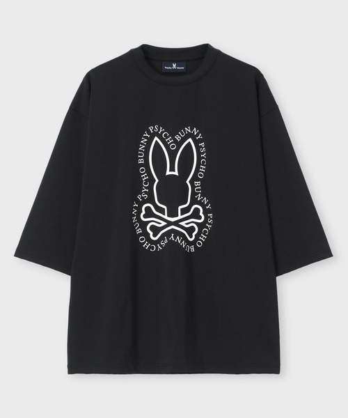 Psycho Bunny（サイコバニー）の「[WEB限定]タイポエンブレム ダンボール7分丈Tシャツ（Tシャツ/カットソー・メンズ・ブラック/チャコールグレー・FREE）」の6枚目の写真