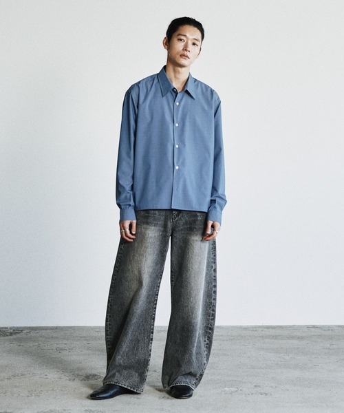 WYM LIDNM（ウィム バイ リドム）の「MICRO SPAN CROPPED SHIRT（シャツ/ブラウス・メンズ・サックスブルー/ストライプ/チャコール・L/M/S）」の5枚目の写真