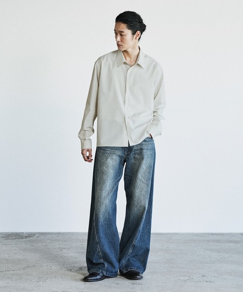 WYM LIDNM（ウィム バイ リドム）の「MICRO SPAN CROPPED SHIRT（シャツ/ブラウス・メンズ・サックスブルー/ストライプ/チャコール・L/M/S）」の11枚目の写真