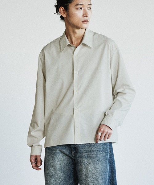 WYM LIDNM（ウィム バイ リドム）の「MICRO SPAN CROPPED SHIRT（シャツ/ブラウス・メンズ・サックスブルー/ストライプ/チャコール・L/M/S）」の12枚目の写真