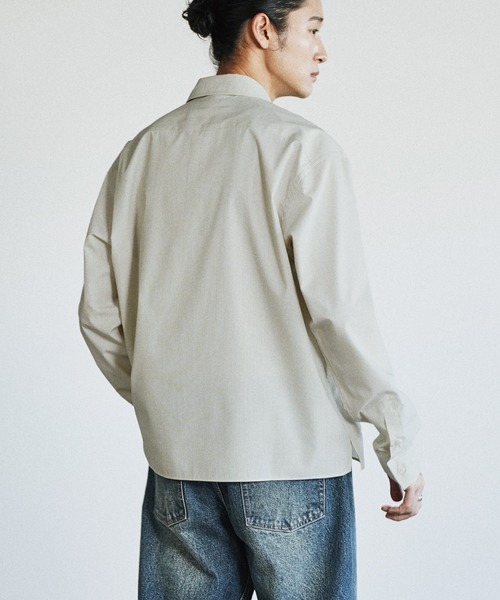 WYM LIDNM（ウィム バイ リドム）の「MICRO SPAN CROPPED SHIRT（シャツ/ブラウス・メンズ・サックスブルー/ストライプ/チャコール・L/M/S）」の18枚目の写真