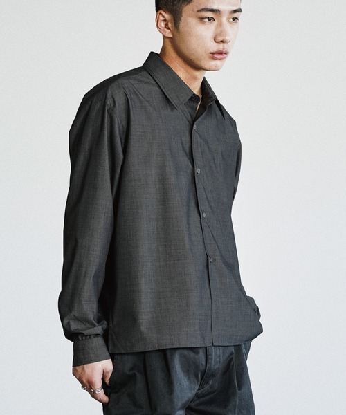WYM LIDNM（ウィム バイ リドム）の「MICRO SPAN CROPPED SHIRT（シャツ/ブラウス・メンズ・サックスブルー/ストライプ/チャコール・L/M/S）」の7枚目の写真