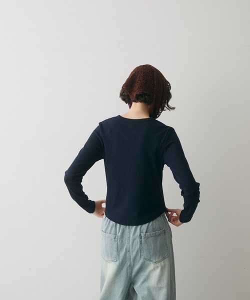 full/fill.(フルフィル)の「basic rib T / ベーシックリブT(Tシャツ/カットソー・レディース・ホワイト/ネイビー/ダークグレー・FREE)」の18枚目の写真
