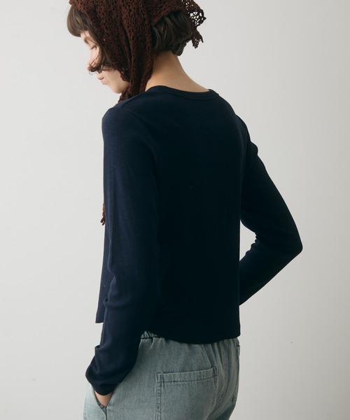 full/fill.(フルフィル)の「basic rib T / ベーシックリブT(Tシャツ/カットソー・レディース・ホワイト/ネイビー/ダークグレー・FREE)」の19枚目の写真