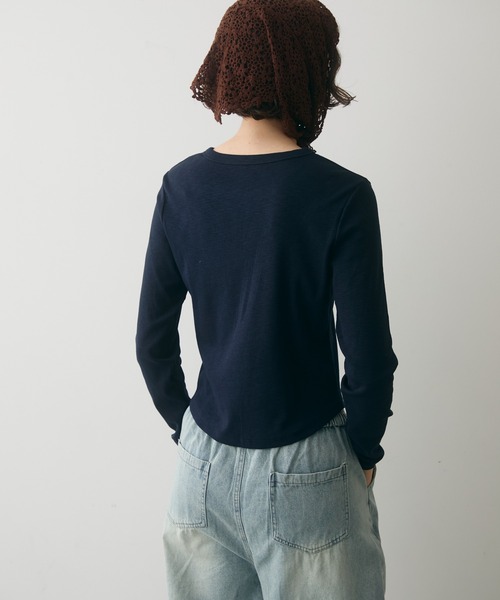 full/fill.(フルフィル)の「basic rib T / ベーシックリブT(Tシャツ/カットソー・レディース・ホワイト/ネイビー/ダークグレー・FREE)」の20枚目の写真
