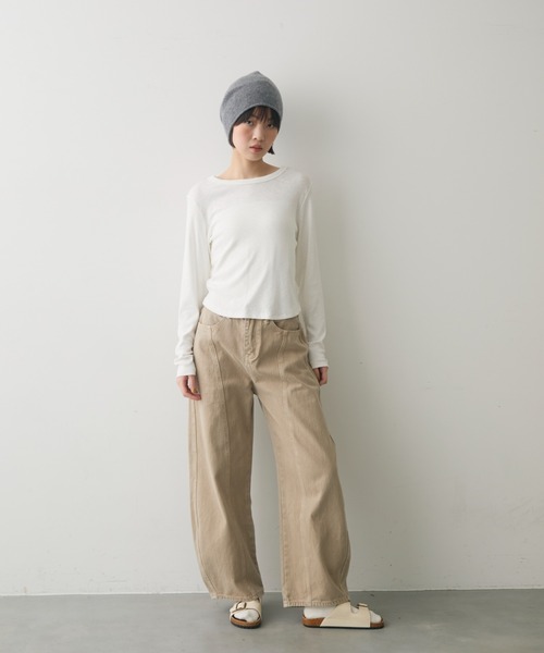 full/fill.(フルフィル)の「basic rib T / ベーシックリブT(Tシャツ/カットソー・レディース・ホワイト/ネイビー/ダークグレー・FREE)」の11枚目の写真