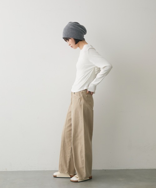 full/fill.(フルフィル)の「basic rib T / ベーシックリブT(Tシャツ/カットソー・レディース・ホワイト/ネイビー/ダークグレー・FREE)」の12枚目の写真