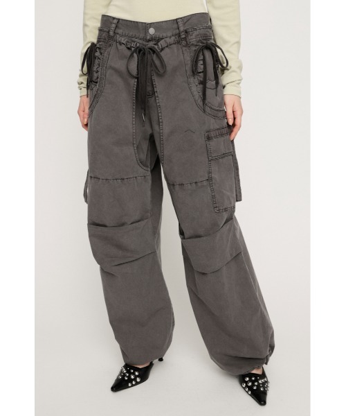 SLY（スライ）の「TUCK WIDE WOVEN PT タックワイドウーヴンパンツ 春服（スラックス・レディース・ライトブラック/ライトブラウン・1/2）」の5枚目の写真