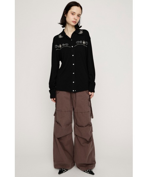 SLY（スライ）の「TUCK WIDE WOVEN PT タックワイドウーヴンパンツ 春服（スラックス・レディース・ライトブラック/ライトブラウン・1/2）」の12枚目の写真