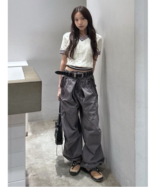 SLY(スライ)の「TUCK WIDE WOVEN PT タックワイドウーヴンパンツ 春服(スラックス・レディース・ライトブラック/ライトブラウン・1/2)」の20枚目の写真