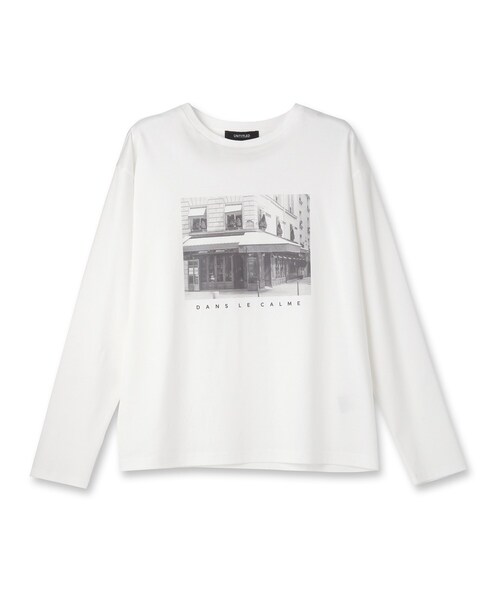 UNTITLED(アンタイトル)の「【コットン100/洗える】フォトロングTシャツ(Tシャツ/カットソー・レディース・ホワイト系3/ホワイト系8・50/48/44/04/02/00)」の3枚目の写真