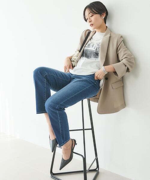 UNTITLED(アンタイトル)の「【コットン100/洗える】フォトロングTシャツ(Tシャツ/カットソー・レディース・ホワイト系3/ホワイト系8・50/48/44/04/02/00)」の6枚目の写真