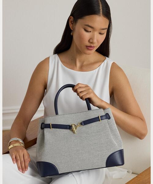 LAUREN RALPH LAUREN(ローレン ラルフ ローレン)の「クロスダイド キャンバス ラージ Blaike サッチェル(ハンドバッグ・レディース・ナチュラル・ONE)」の9枚目の写真