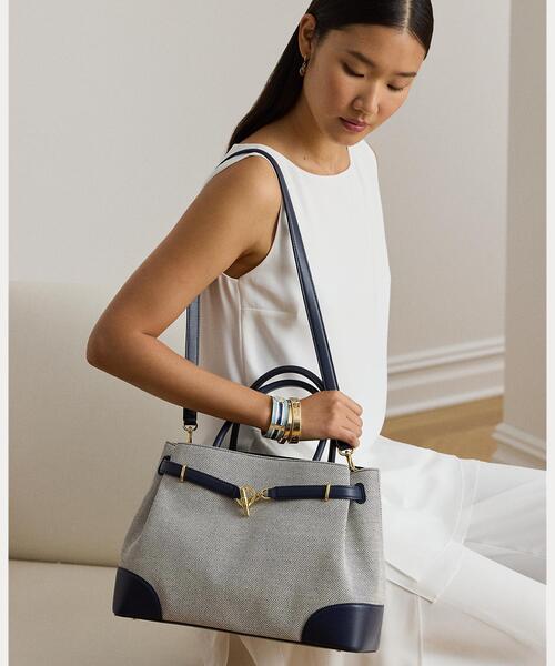 LAUREN RALPH LAUREN(ローレン ラルフ ローレン)の「クロスダイド キャンバス ラージ Blaike サッチェル(ハンドバッグ・レディース・ナチュラル・ONE)」の10枚目の写真