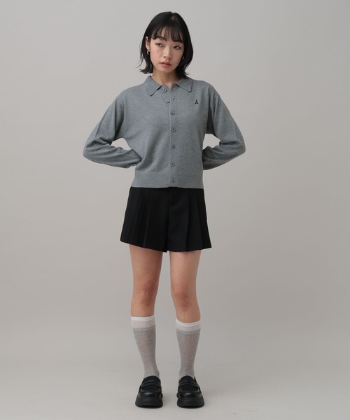 ALAND（エーランド）の「【UNISEX】ALAND／12Ｇポロカラーカーディガン（ニット/セーター・レディース・アイボリー/グレー・SMALL/LARGE）」の7枚目の写真