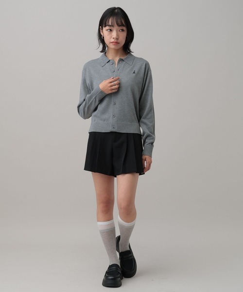 ALAND（エーランド）の「【UNISEX】ALAND／12Ｇポロカラーカーディガン（ニット/セーター・レディース・アイボリー/グレー・SMALL/LARGE）」の8枚目の写真