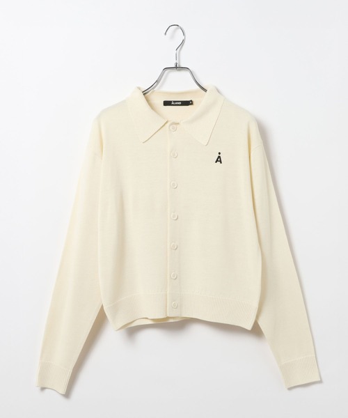 ALAND（エーランド）の「【UNISEX】ALAND／12Ｇポロカラーカーディガン（ニット/セーター・レディース・アイボリー/グレー・SMALL/LARGE）」の18枚目の写真
