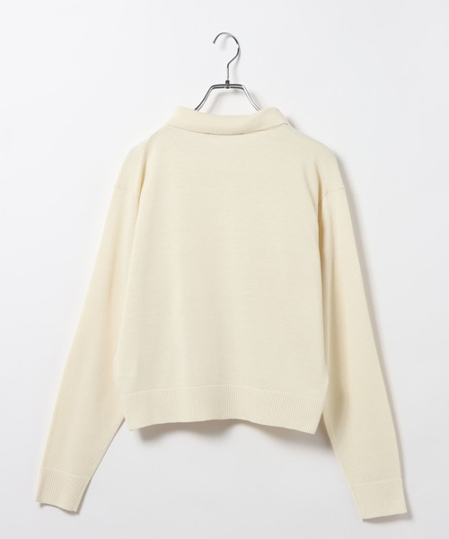 ALAND（エーランド）の「【UNISEX】ALAND／12Ｇポロカラーカーディガン（ニット/セーター・レディース・アイボリー/グレー・SMALL/LARGE）」の19枚目の写真