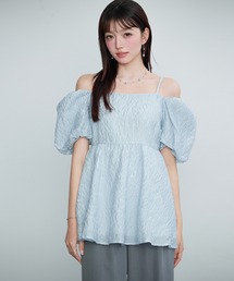 新品★SHIPS★khaju  オフショルダー2way ブラウス SHIPS（シップス） ブラウス シャツ 「手洗い可能」ソフト チュール 袖
