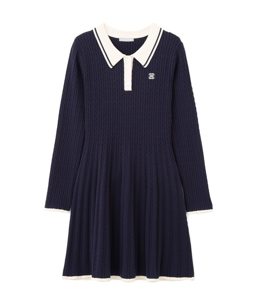 JILL by JILL STUART（ジルバイジルスチュアート）の「ポロ襟ケーブルミニワンピース（ワンピース・レディース・ピンク/ホワイト/ネイビー・FREE）」の9枚目の写真