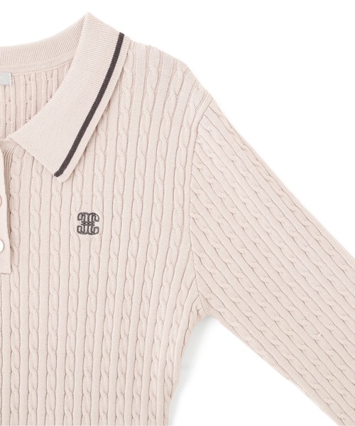 JILL by JILL STUART（ジルバイジルスチュアート）の「ポロ襟ケーブルミニワンピース（ワンピース・レディース・ピンク/ホワイト/ネイビー・FREE）」の8枚目の写真
