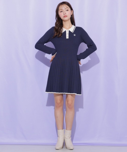 JILL by JILL STUART（ジルバイジルスチュアート）の「ポロ襟ケーブルミニワンピース（ワンピース・レディース・ピンク/ホワイト/ネイビー・FREE）」の21枚目の写真