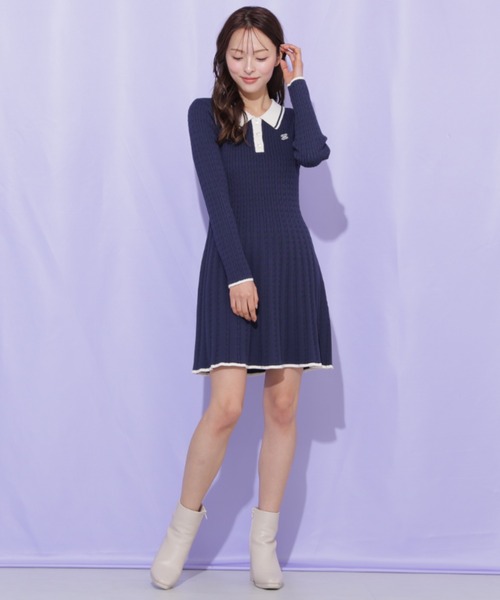 JILL by JILL STUART（ジルバイジルスチュアート）の「ポロ襟ケーブルミニワンピース（ワンピース・レディース・ピンク/ホワイト/ネイビー・FREE）」の22枚目の写真