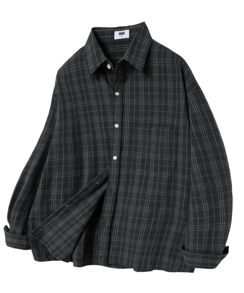 HUKE(ヒューク)の「ヴィンテージステディチェックシャツ(ミニマルチャコール)(シャツ/ブラウス・メンズ・その他・MEDIUM/LARGE)」の1枚目の写真