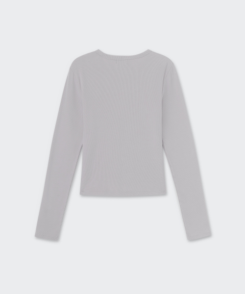 MUSINSA STANDARD WOMAN（ムシンサスタンダードウーマン）の「ウィメンズピグメントリブスリムクルーネック長袖Tシャツ[パープルグレー]（Tシャツ/カットソー・レディース・その他・X-SMALL/SMALL/MEDIUM/LARGE）」の6枚目の写真
