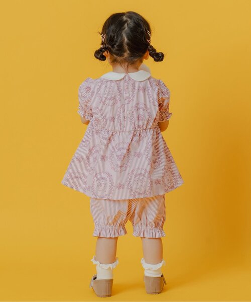 Boribon（ボリボン）の「【リンク】スワンストライプミルキースーツ（その他ベビーウェア・キッズ・ブルー/ピンク・70/80/90）」の5枚目の写真