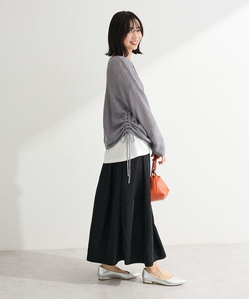 Green Parks(グリーンパークス)の「サイドシャーリング透かし編みニットプルオーバー(ニット/セーター・レディース・オレンジ/アイボリー/グレー・FREE)」の19枚目の写真