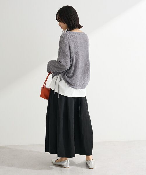 Green Parks(グリーンパークス)の「サイドシャーリング透かし編みニットプルオーバー(ニット/セーター・レディース・オレンジ/アイボリー/グレー・FREE)」の20枚目の写真