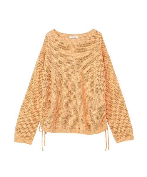 Green Parks(グリーンパークス)の「サイドシャーリング透かし編みニットプルオーバー(ニット/セーター・レディース・オレンジ/アイボリー/グレー・FREE)」の14枚目の写真