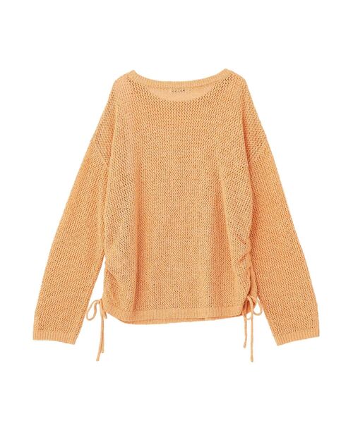 Green Parks(グリーンパークス)の「サイドシャーリング透かし編みニットプルオーバー(ニット/セーター・レディース・オレンジ/アイボリー/グレー・FREE)」の15枚目の写真