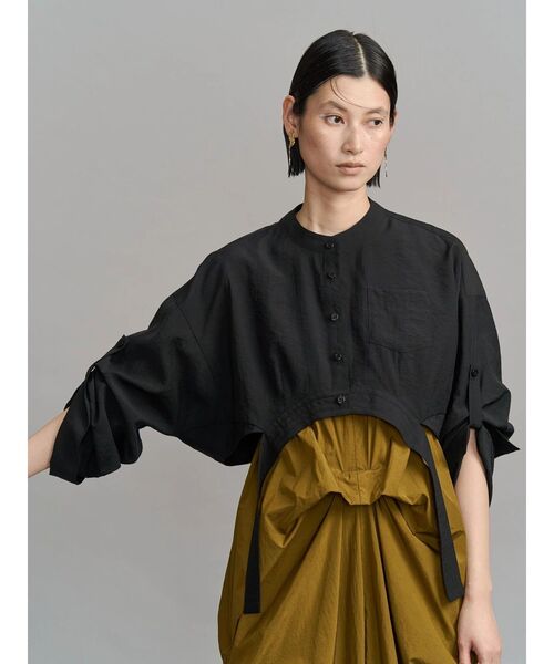 UN3D.（アンスリード）の「ROUND PARTS SHEER SHORT SH / ラウンドパーツシアーショートシャツ（シャツ/ブラウス・レディース・ブラック/ホワイト・FREE）」の9枚目の写真