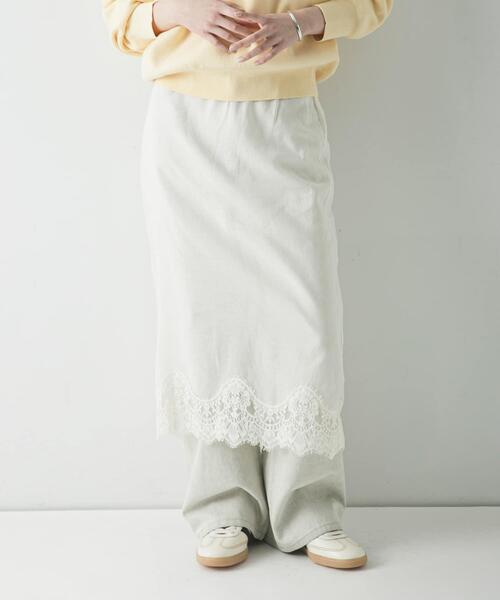 URBAN RESEARCH（アーバンリサーチ）の「レースシアースカート（スカート・レディース・オフホワイト/ブラック・FREE）」の3枚目の写真