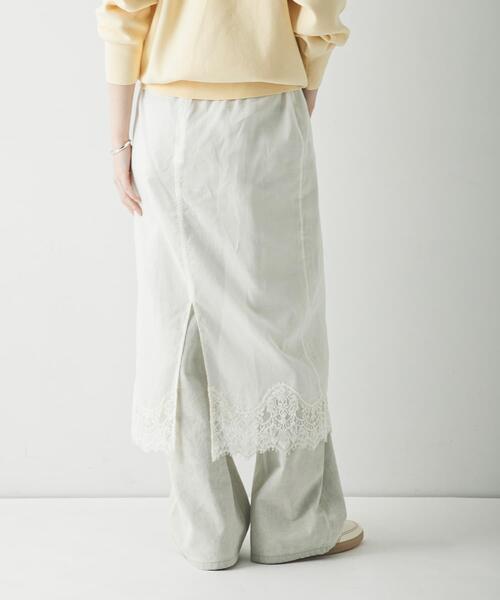 URBAN RESEARCH（アーバンリサーチ）の「レースシアースカート（スカート・レディース・オフホワイト/ブラック・FREE）」の4枚目の写真