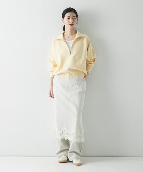 URBAN RESEARCH（アーバンリサーチ）の「レースシアースカート（スカート・レディース・オフホワイト/ブラック・FREE）」の6枚目の写真