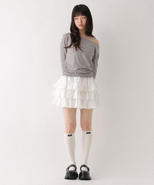 Heather(ヘザー)の「ハトメオフショルカットソー 660222(Tシャツ/カットソー・レディース・ブラック/グレー/オフホワイト・FREE)」の8枚目の写真