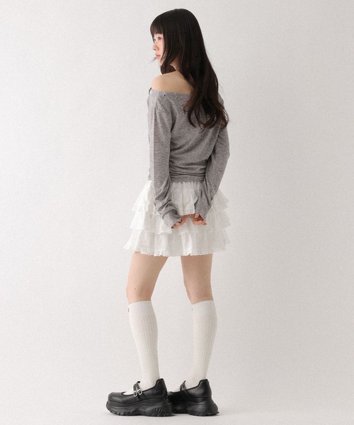 Heather(ヘザー)の「ハトメオフショルカットソー 660222(Tシャツ/カットソー・レディース・ブラック/グレー/オフホワイト・FREE)」の10枚目の写真