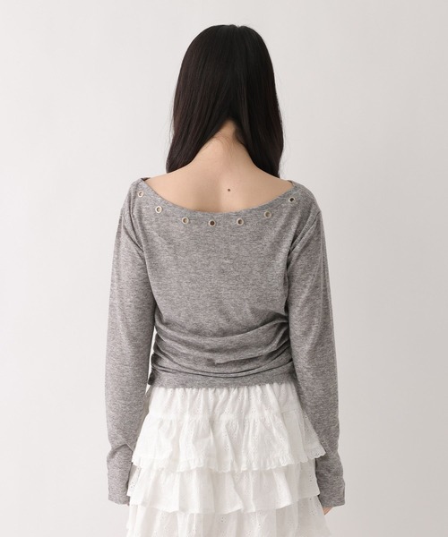 Heather(ヘザー)の「ハトメオフショルカットソー 660222(Tシャツ/カットソー・レディース・ブラック/グレー/オフホワイト・FREE)」の13枚目の写真