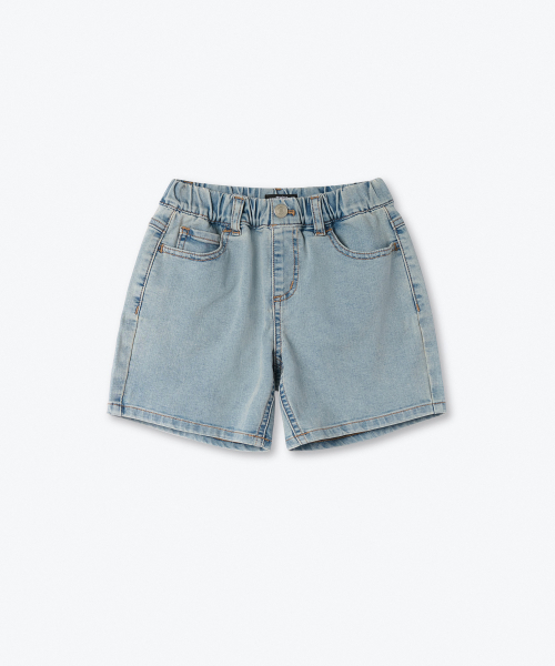 MUSINSA STANDARD KIDS（ムシンサスタンダードキッズ）の「[クールスタンダード] バンディングデニムミニショーツ [ライトインディゴ]（その他パンツ・レディース・その他・110/120/130/140/150/160）」の2枚目の写真